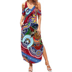 Custom NAIDOC Week 2024 Melbourne Demons Summer Maxi Dress Australia Aboriginal Dot Painting