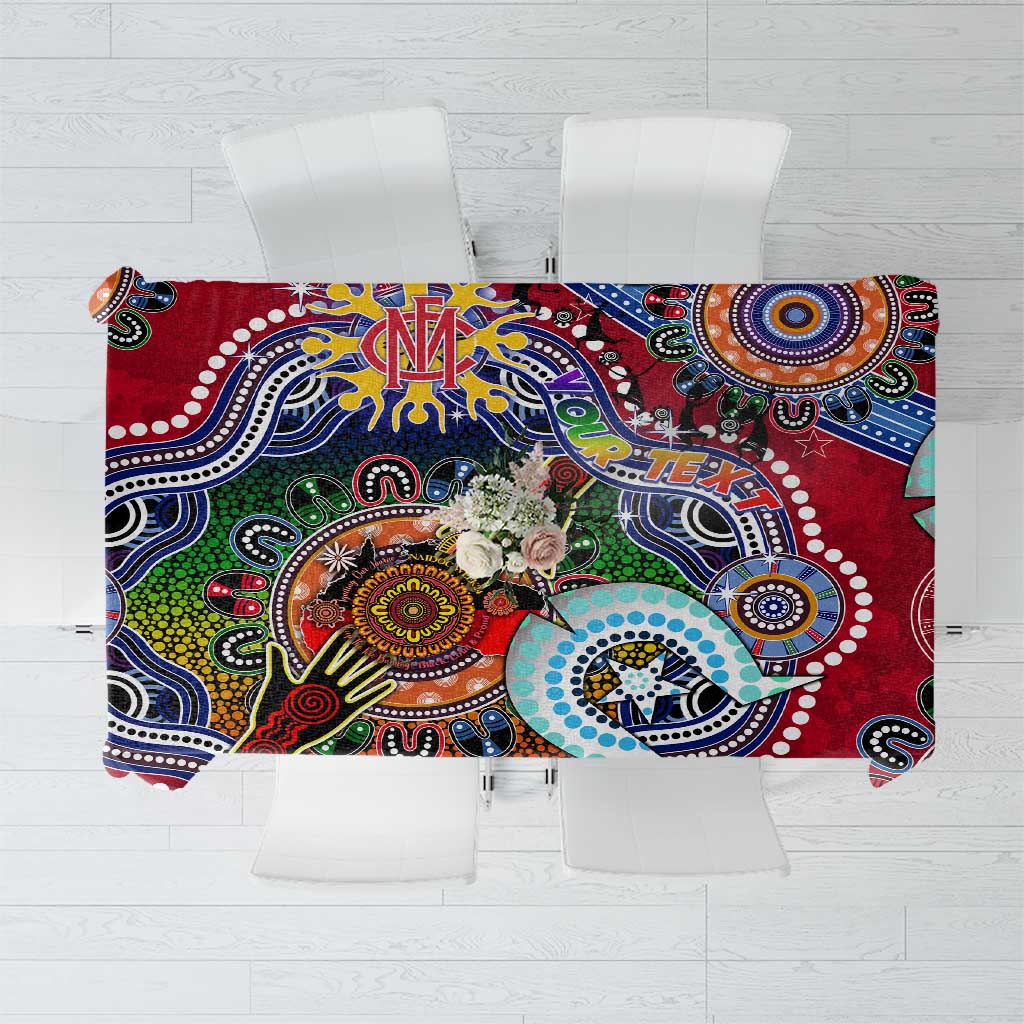 Custom NAIDOC Week 2024 Melbourne Demons Tablecloth Australia Aboriginal Dot Painting