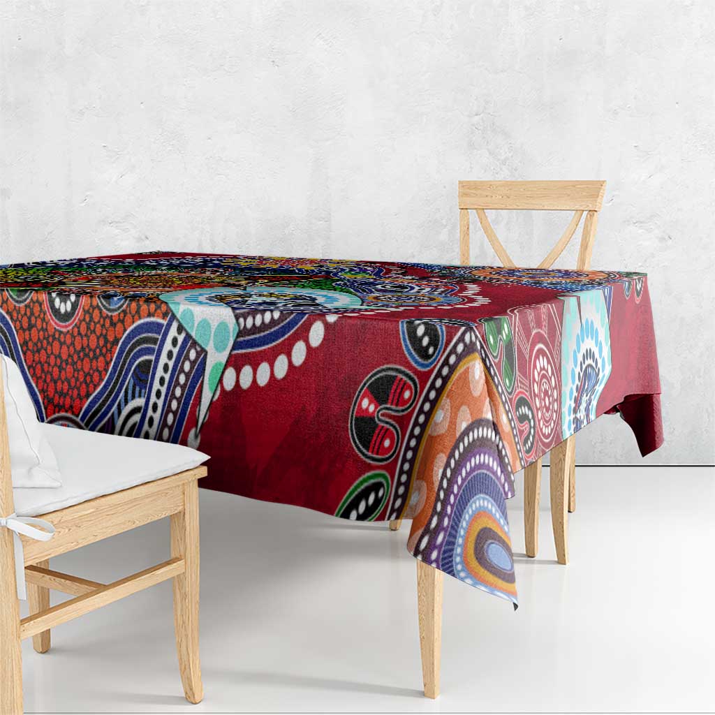 Custom NAIDOC Week 2024 Melbourne Demons Tablecloth Australia Aboriginal Dot Painting