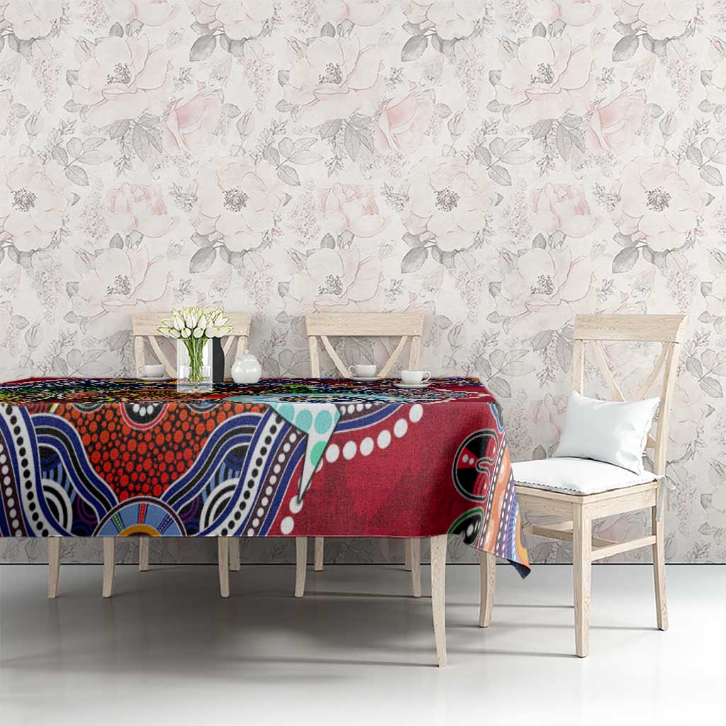 Custom NAIDOC Week 2024 Melbourne Demons Tablecloth Australia Aboriginal Dot Painting