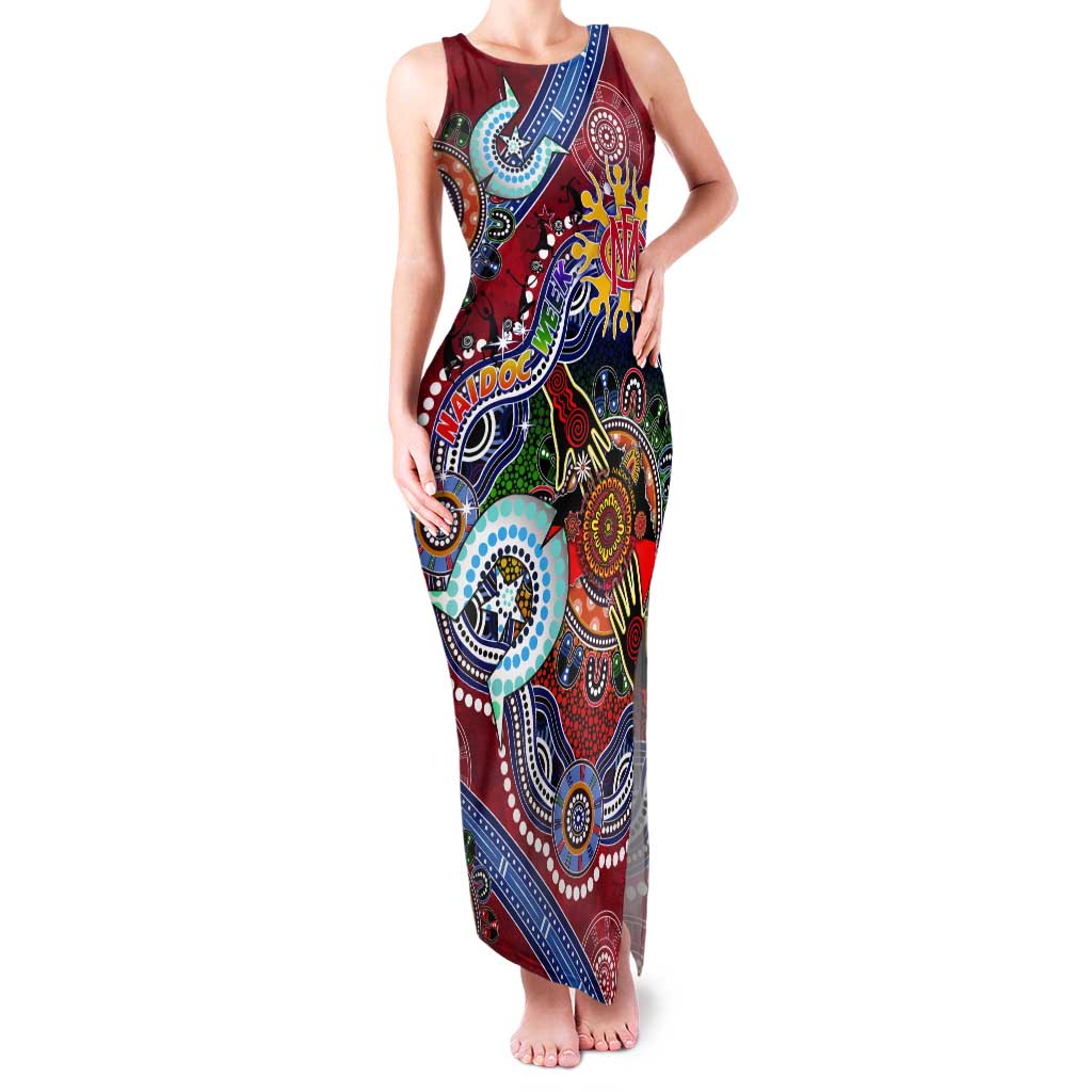Custom NAIDOC Week 2024 Melbourne Demons Tank Maxi Dress Australia Aboriginal Dot Painting
