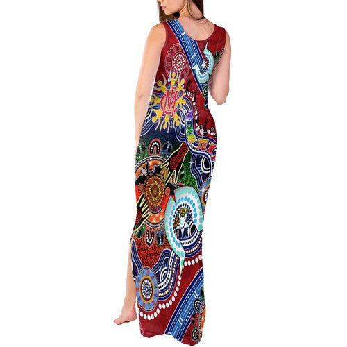 Custom NAIDOC Week 2024 Melbourne Demons Tank Maxi Dress Australia Aboriginal Dot Painting