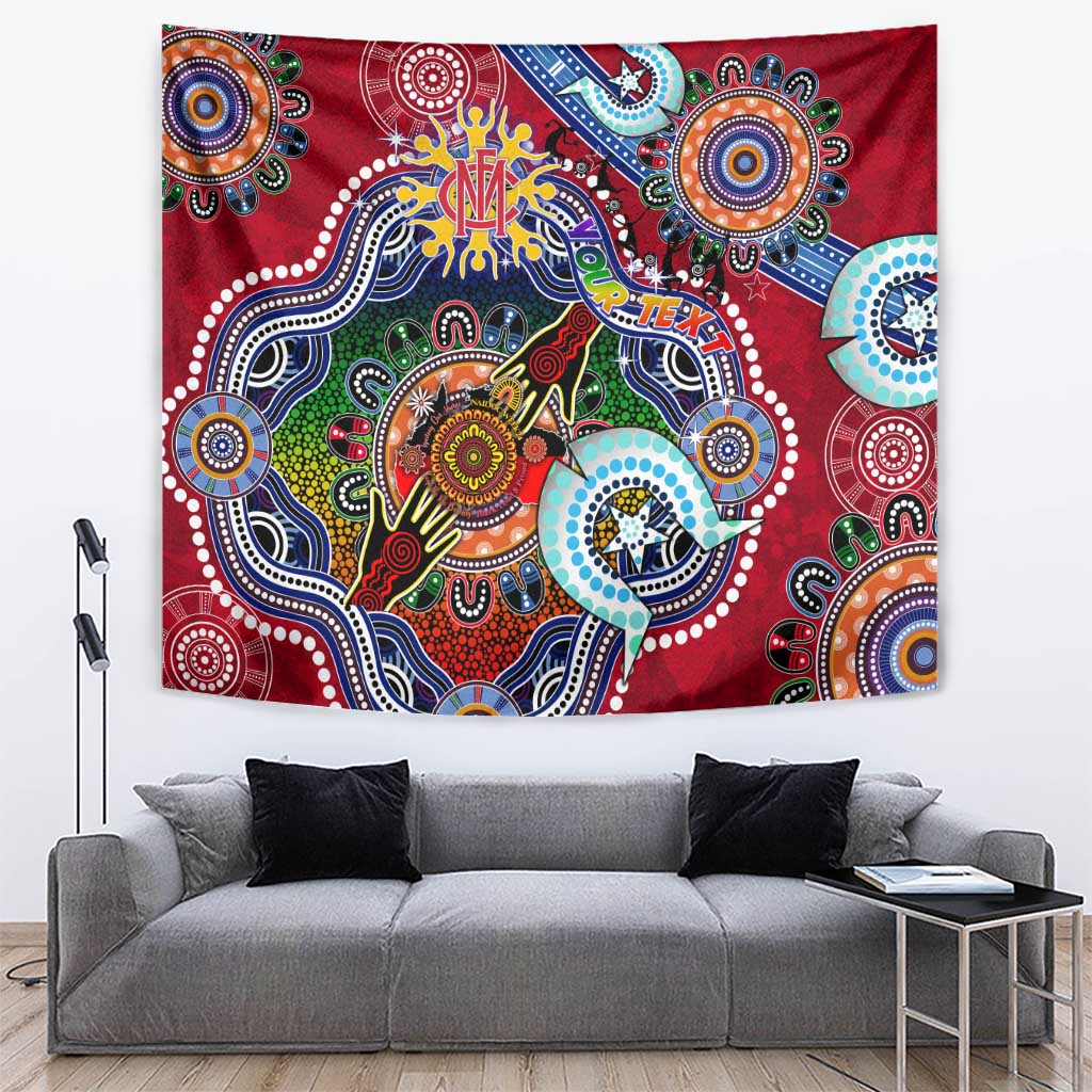 Custom NAIDOC Week 2024 Melbourne Demons Tapestry Australia Aboriginal Dot Painting