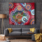 Custom NAIDOC Week 2024 Melbourne Demons Tapestry Australia Aboriginal Dot Painting