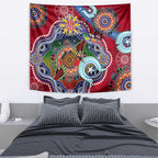 Custom NAIDOC Week 2024 Melbourne Demons Tapestry Australia Aboriginal Dot Painting
