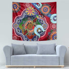 Custom NAIDOC Week 2024 Melbourne Demons Tapestry Australia Aboriginal Dot Painting