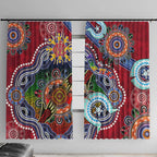 Custom NAIDOC Week 2024 Melbourne Demons Window Curtain Australia Aboriginal Dot Painting