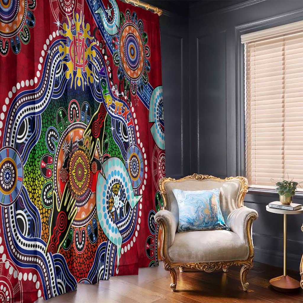 Custom NAIDOC Week 2024 Melbourne Demons Window Curtain Australia Aboriginal Dot Painting