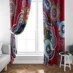 Custom NAIDOC Week 2024 Melbourne Demons Window Curtain Australia Aboriginal Dot Painting