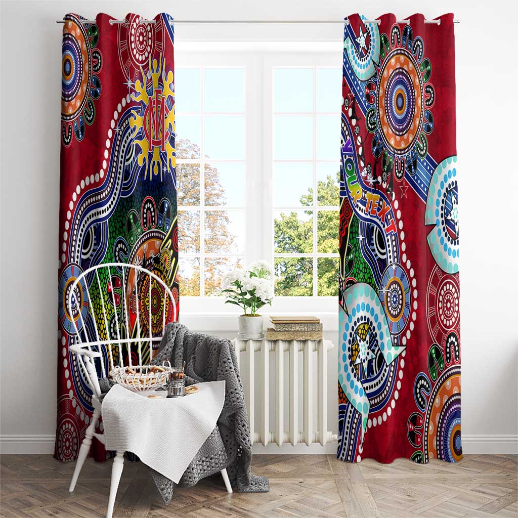 Custom NAIDOC Week 2024 Melbourne Demons Window Curtain Australia Aboriginal Dot Painting