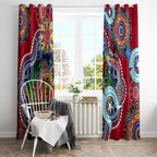 Custom NAIDOC Week 2024 Melbourne Demons Window Curtain Australia Aboriginal Dot Painting