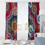 Custom NAIDOC Week 2024 Melbourne Demons Window Curtain Australia Aboriginal Dot Painting