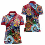 Custom NAIDOC Week 2024 Melbourne Demons Women Polo Shirt Australia Aboriginal Dot Painting