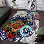 Custom NAIDOC Week 2024 North Melbourne Kangaroos Area Rug Australia Aboriginal Dot Painting