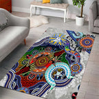 Custom NAIDOC Week 2024 North Melbourne Kangaroos Area Rug Australia Aboriginal Dot Painting