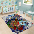 Custom NAIDOC Week 2024 North Melbourne Kangaroos Area Rug Australia Aboriginal Dot Painting