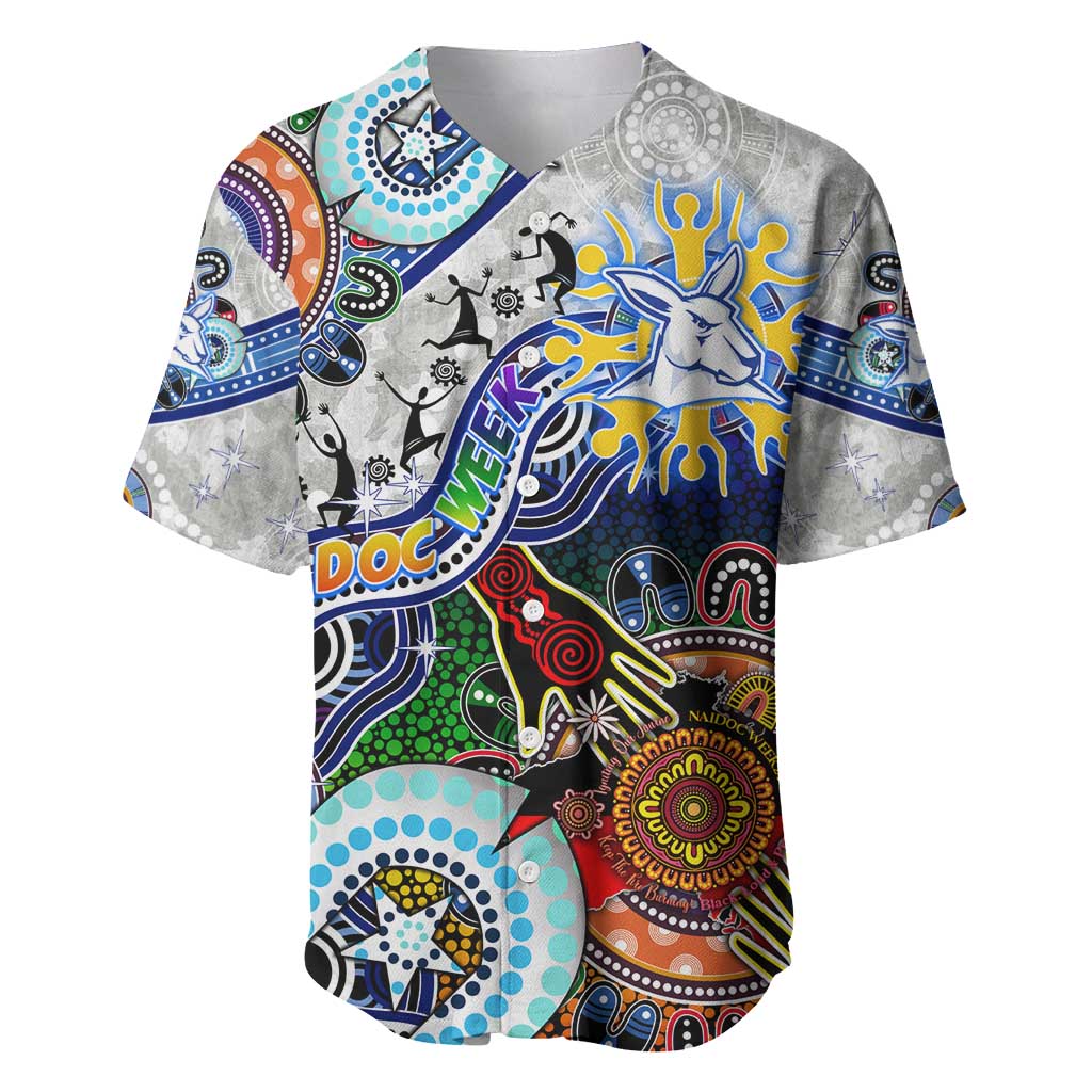 Custom NAIDOC Week 2024 North Melbourne Kangaroos Baseball Jersey Australia Aboriginal Dot Painting