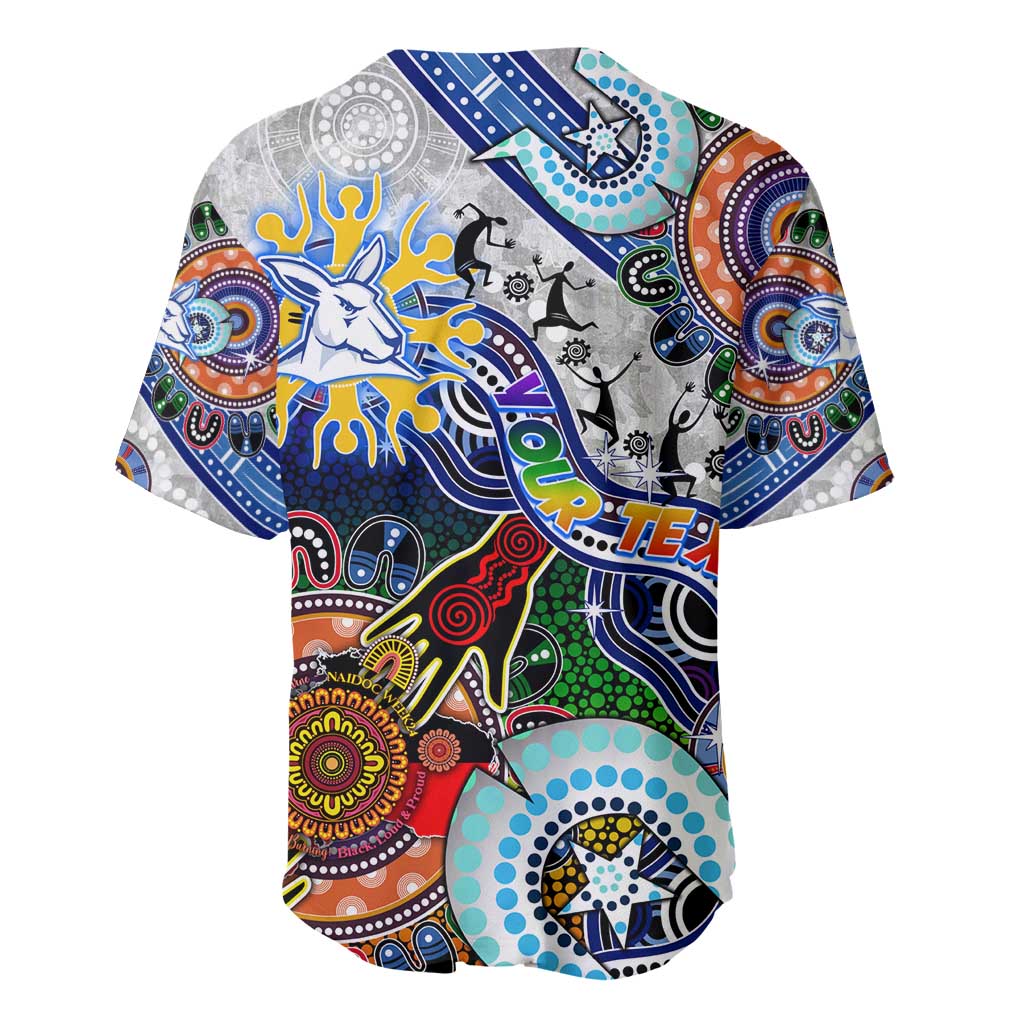 Custom NAIDOC Week 2024 North Melbourne Kangaroos Baseball Jersey Australia Aboriginal Dot Painting
