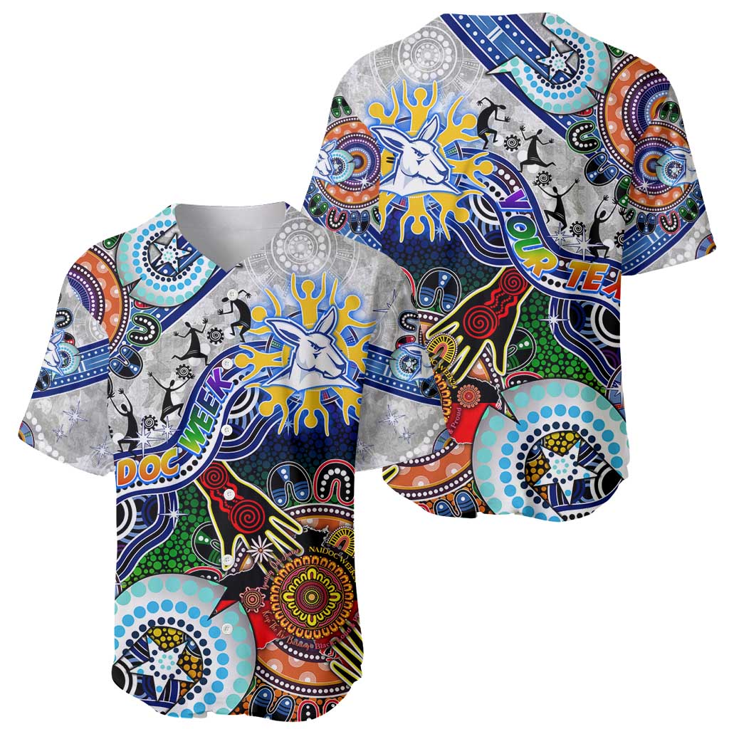 Custom NAIDOC Week 2024 North Melbourne Kangaroos Baseball Jersey Australia Aboriginal Dot Painting