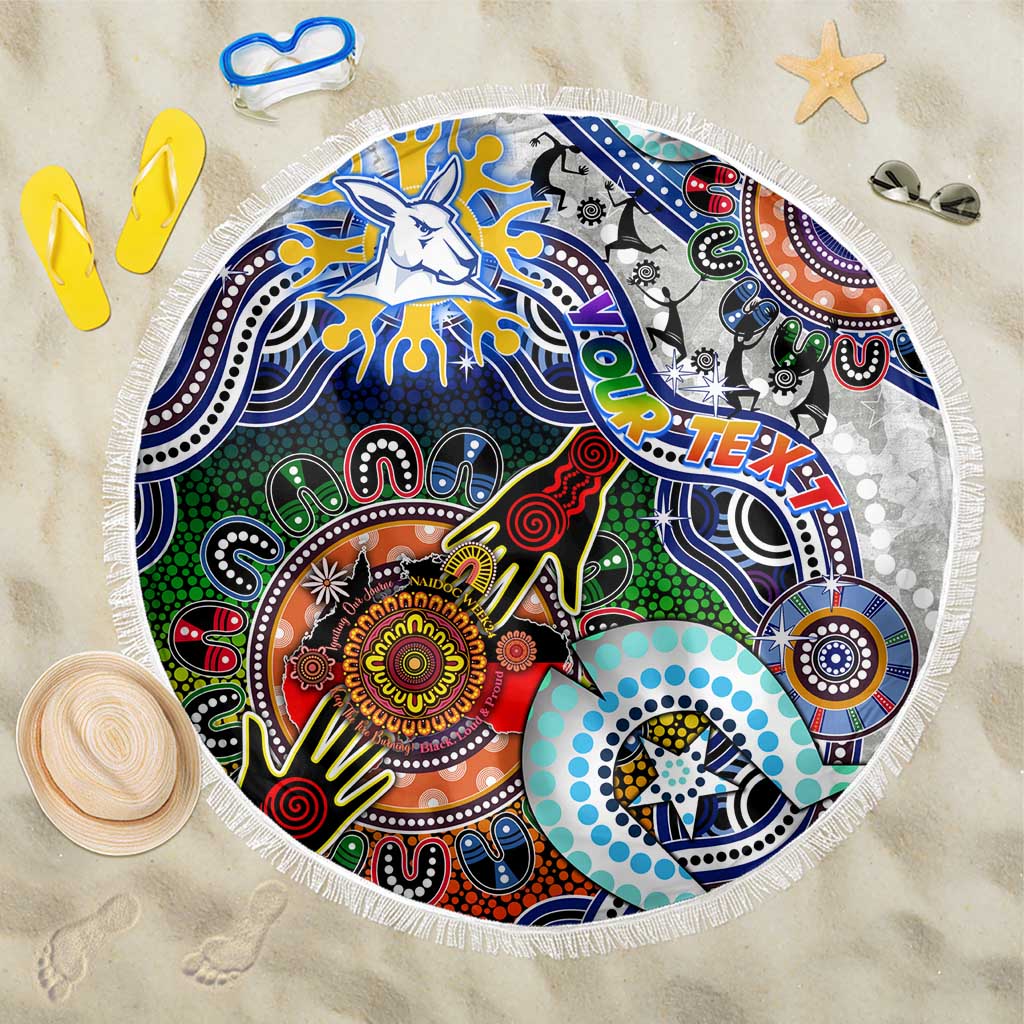 Custom NAIDOC Week 2024 North Melbourne Kangaroos Beach Blanket Australia Aboriginal Dot Painting
