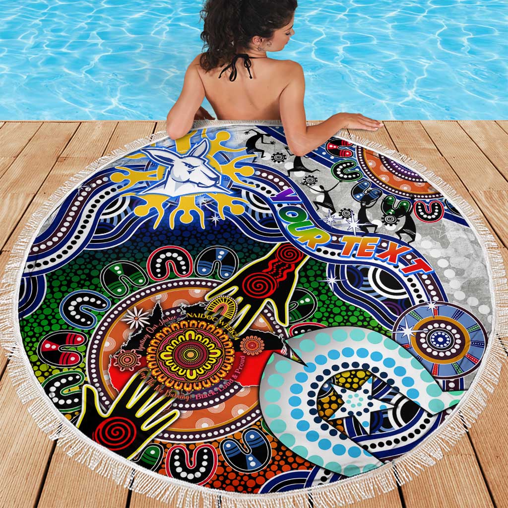 Custom NAIDOC Week 2024 North Melbourne Kangaroos Beach Blanket Australia Aboriginal Dot Painting