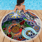 Custom NAIDOC Week 2024 North Melbourne Kangaroos Beach Blanket Australia Aboriginal Dot Painting