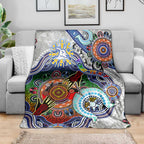 Custom NAIDOC Week 2024 North Melbourne Kangaroos Blanket Australia Aboriginal Dot Painting