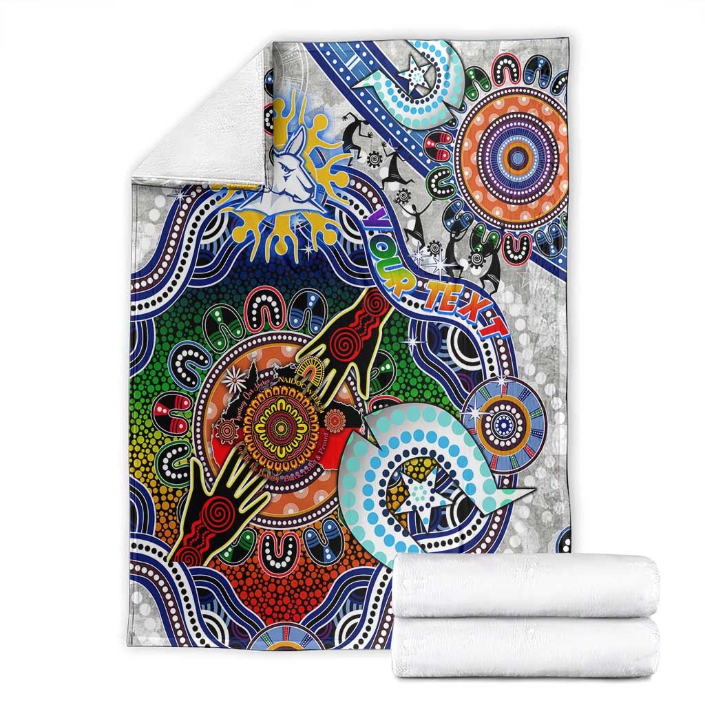 Custom NAIDOC Week 2024 North Melbourne Kangaroos Blanket Australia Aboriginal Dot Painting