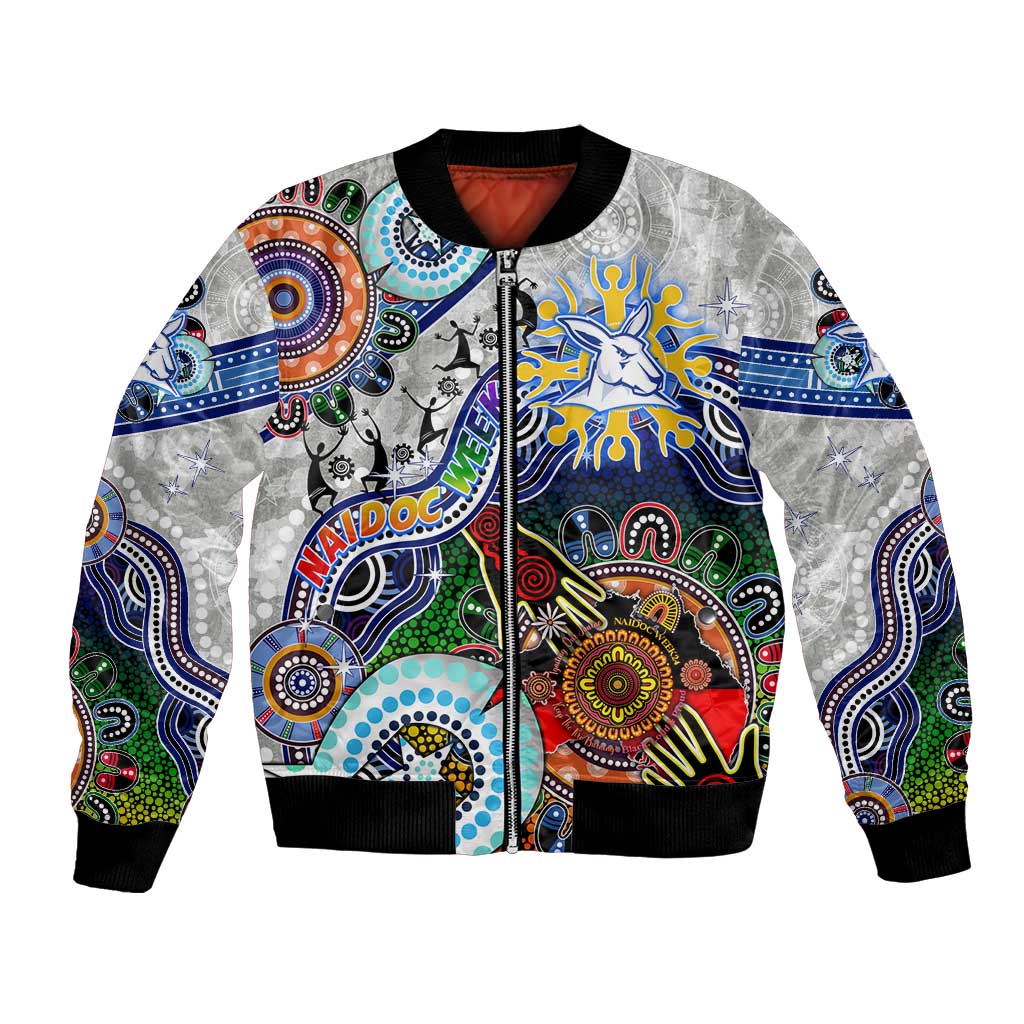 Custom NAIDOC Week 2024 North Melbourne Kangaroos Bomber Jacket Australia Aboriginal Dot Painting
