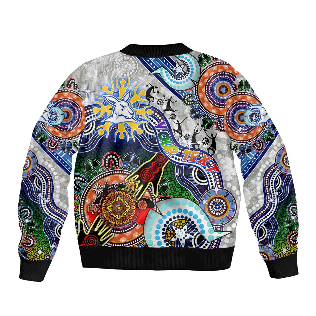 Custom NAIDOC Week 2024 North Melbourne Kangaroos Bomber Jacket Australia Aboriginal Dot Painting