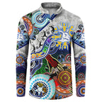 Custom NAIDOC Week 2024 North Melbourne Kangaroos Button Sweatshirt Australia Aboriginal Dot Painting