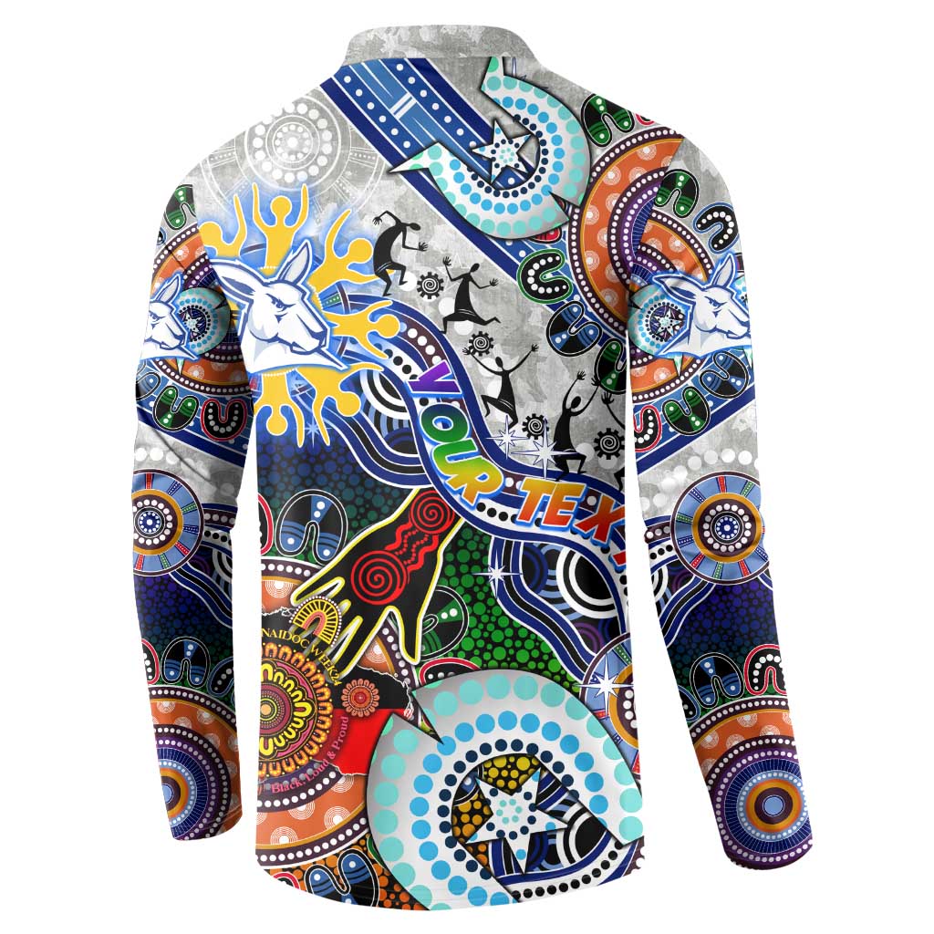 Custom NAIDOC Week 2024 North Melbourne Kangaroos Button Sweatshirt Australia Aboriginal Dot Painting