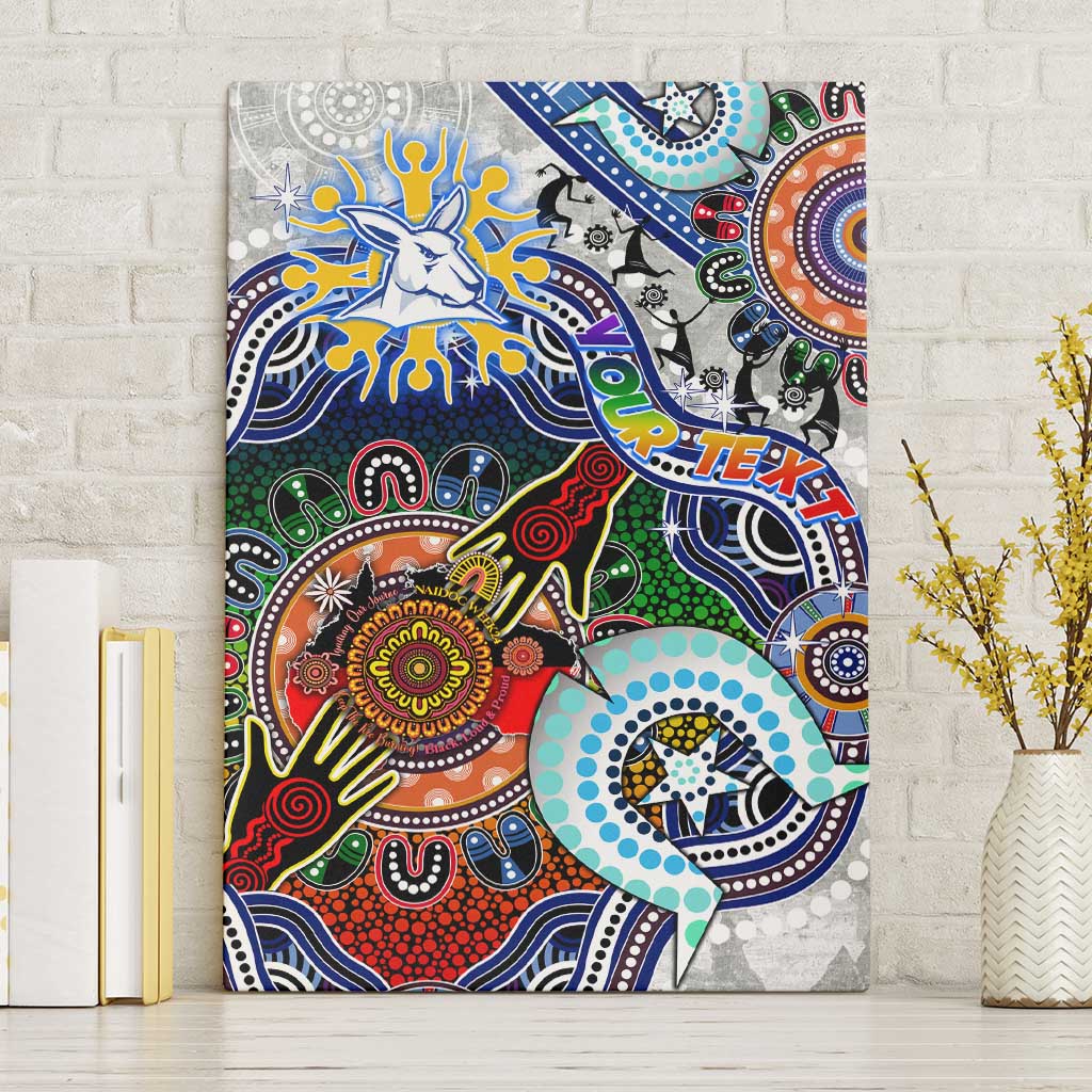Custom NAIDOC Week 2024 North Melbourne Kangaroos Canvas Wall Art Australia Aboriginal Dot Painting
