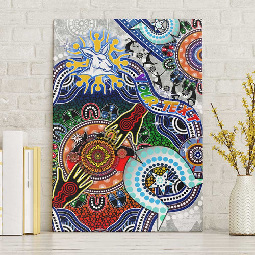 Custom NAIDOC Week 2024 North Melbourne Kangaroos Canvas Wall Art Australia Aboriginal Dot Painting