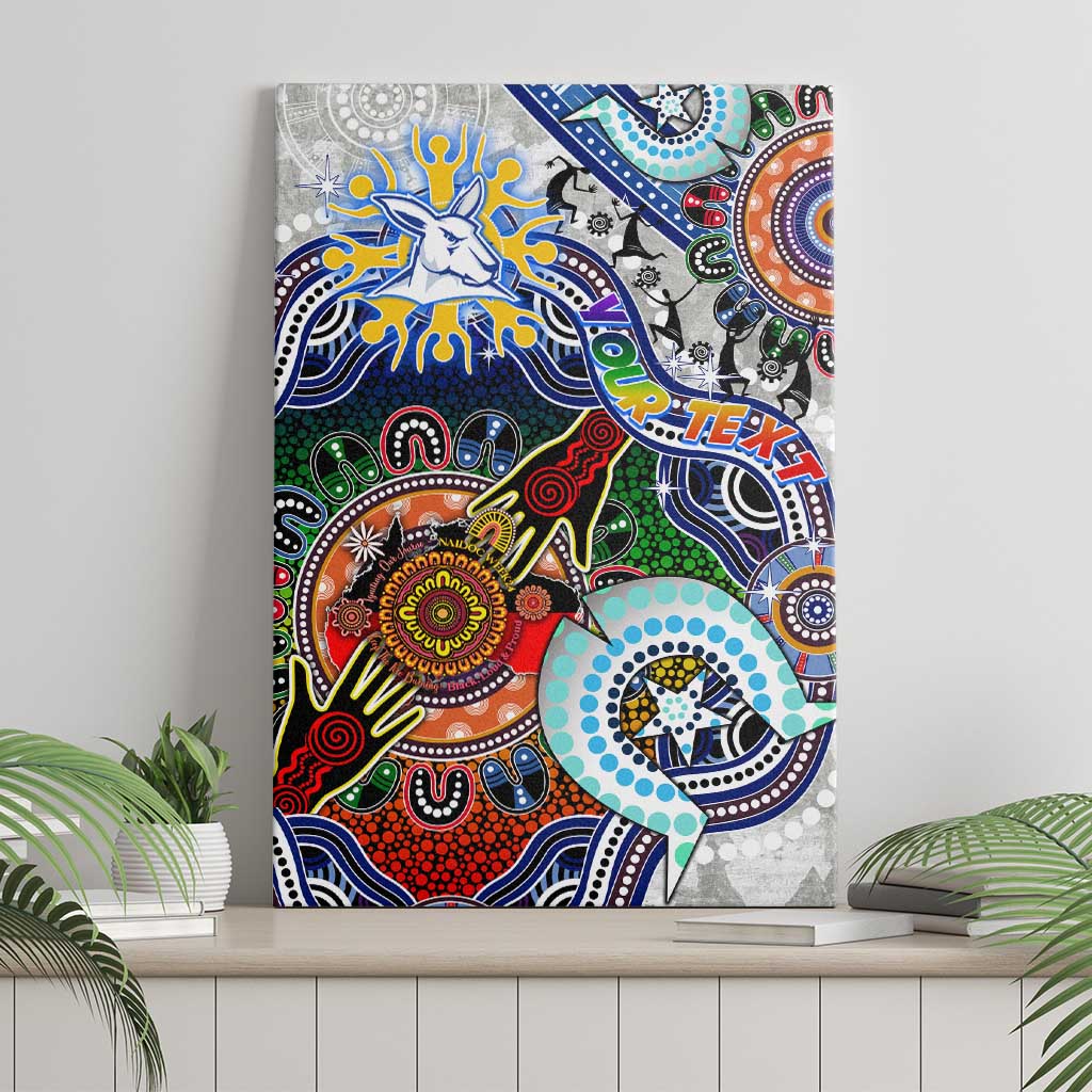 Custom NAIDOC Week 2024 North Melbourne Kangaroos Canvas Wall Art Australia Aboriginal Dot Painting