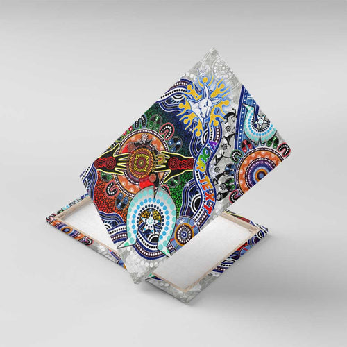 Custom NAIDOC Week 2024 North Melbourne Kangaroos Canvas Wall Art Australia Aboriginal Dot Painting