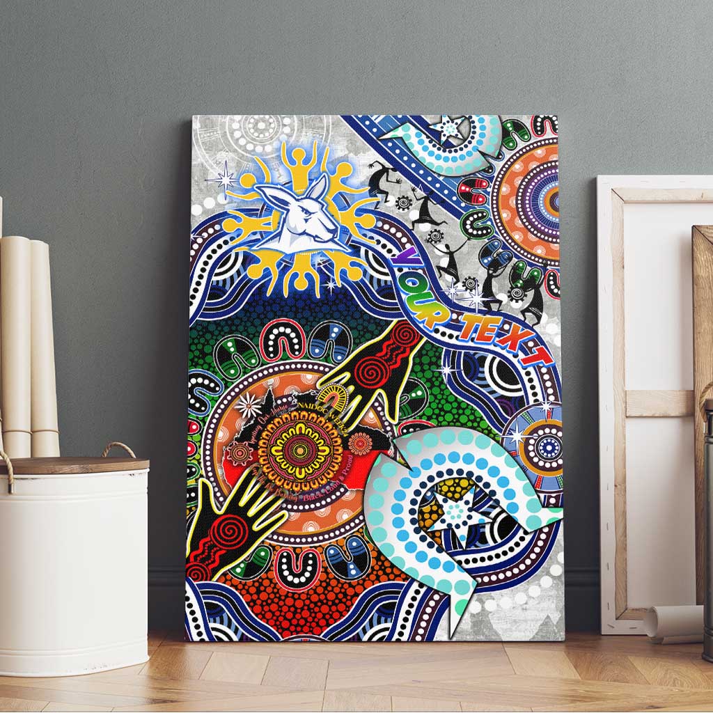 Custom NAIDOC Week 2024 North Melbourne Kangaroos Canvas Wall Art Australia Aboriginal Dot Painting