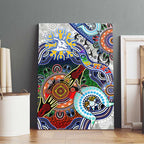 Custom NAIDOC Week 2024 North Melbourne Kangaroos Canvas Wall Art Australia Aboriginal Dot Painting