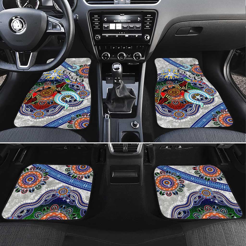 Custom NAIDOC Week 2024 North Melbourne Kangaroos Car Mats Australia Aboriginal Dot Painting