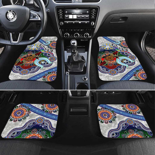 Custom NAIDOC Week 2024 North Melbourne Kangaroos Car Mats Australia Aboriginal Dot Painting