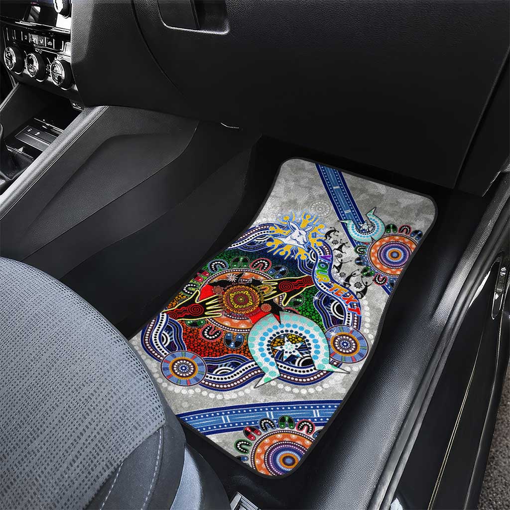 Custom NAIDOC Week 2024 North Melbourne Kangaroos Car Mats Australia Aboriginal Dot Painting