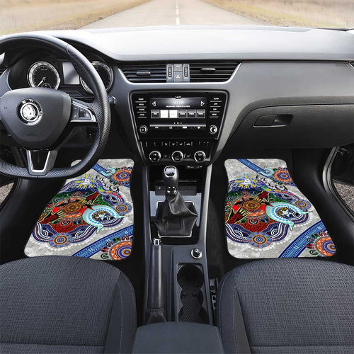 Custom NAIDOC Week 2024 North Melbourne Kangaroos Car Mats Australia Aboriginal Dot Painting