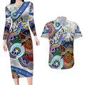 Custom NAIDOC Week 2024 North Melbourne Kangaroos Couples Matching Long Sleeve Bodycon Dress and Hawaiian Shirt Australia Aboriginal Dot Painting