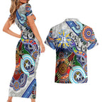 Custom NAIDOC Week 2024 North Melbourne Kangaroos Couples Matching Short Sleeve Bodycon Dress and Hawaiian Shirt Australia Aboriginal Dot Painting