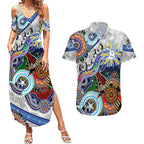 Custom NAIDOC Week 2024 North Melbourne Kangaroos Couples Matching Summer Maxi Dress and Hawaiian Shirt Australia Aboriginal Dot Painting