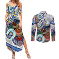 Custom NAIDOC Week 2024 North Melbourne Kangaroos Couples Matching Summer Maxi Dress and Long Sleeve Button Shirt Australia Aboriginal Dot Painting