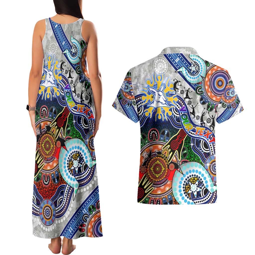 Custom NAIDOC Week 2024 North Melbourne Kangaroos Couples Matching Tank Maxi Dress and Hawaiian Shirt Australia Aboriginal Dot Painting