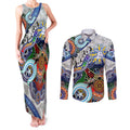 Custom NAIDOC Week 2024 North Melbourne Kangaroos Couples Matching Tank Maxi Dress and Long Sleeve Button Shirt Australia Aboriginal Dot Painting