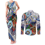 Custom NAIDOC Week 2024 North Melbourne Kangaroos Couples Matching Tank Maxi Dress and Long Sleeve Button Shirt Australia Aboriginal Dot Painting