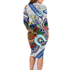 Custom NAIDOC Week 2024 North Melbourne Kangaroos Family Matching Long Sleeve Bodycon Dress and Hawaiian Shirt Australia Aboriginal Dot Painting
